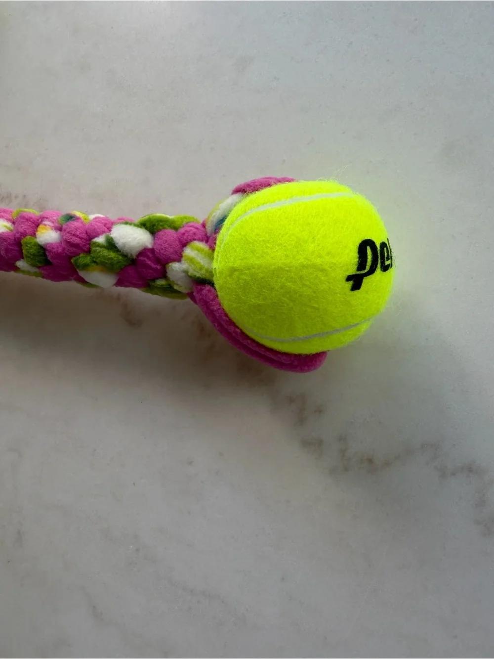 Handmade Dog Toys Fetch Toss. Set of 2 | Fleece & Tennis Ball | NEW